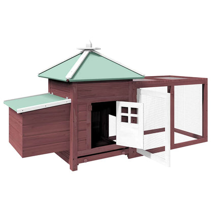 vidaXL Chicken Coop with Nest Box Mocha 190x72x102 cm Solid Firwood