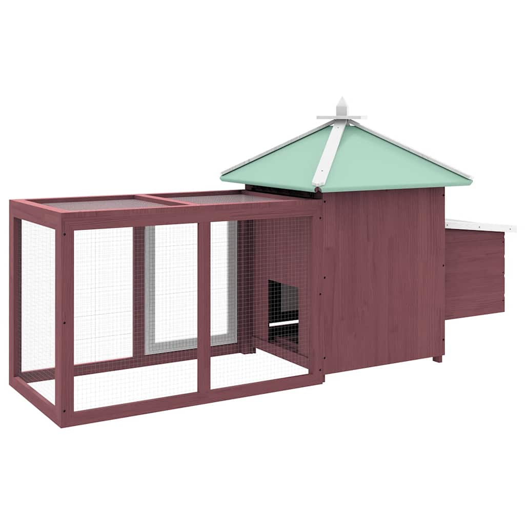 vidaXL Chicken Coop with Nest Box Mocha 190x72x102 cm Solid Firwood