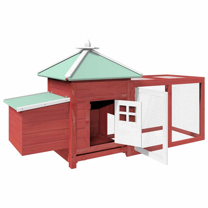 vidaXL Chicken Coop with Nest Box Red 190x72x102 cm Solid Firwood