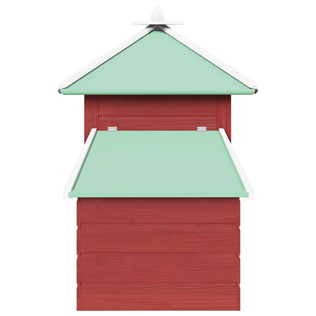 vidaXL Chicken Coop with Nest Box Red 190x72x102 cm Solid Firwood