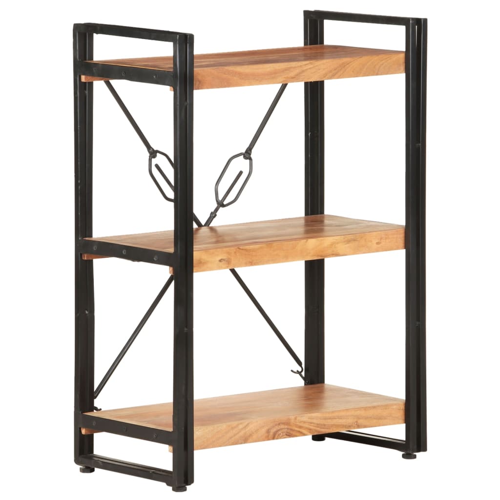 vidaXL 3-Tier Bookcase 60x30x80 cm Solid Acacia Wood