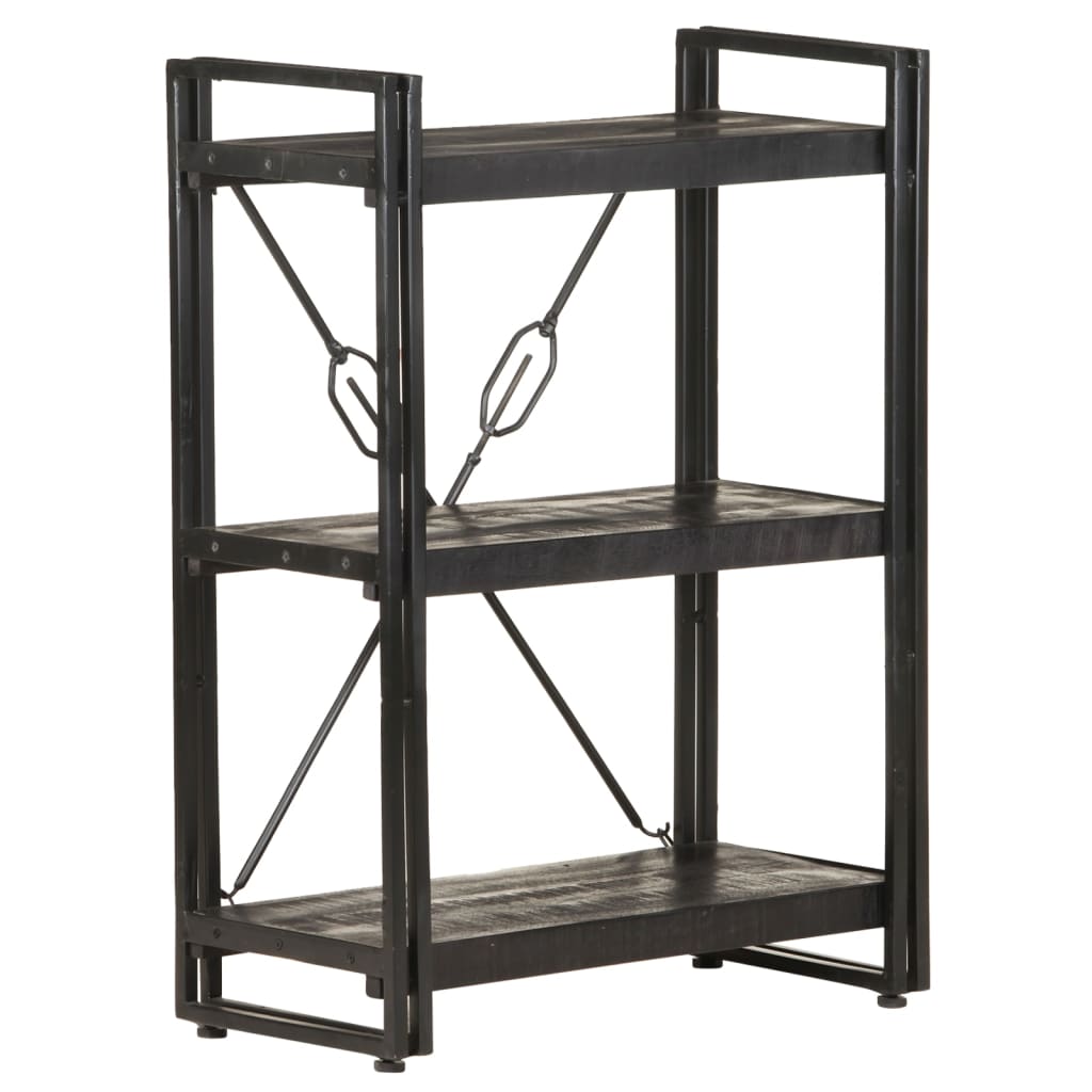 vidaXL Bookcase | Black | Solid Mango Wood | Medium | Shelving | Bookcase