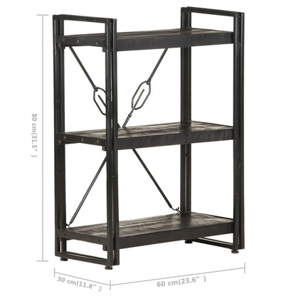 vidaXL Bookcase | Black | Solid Mango Wood | Medium | Shelving | Bookcase