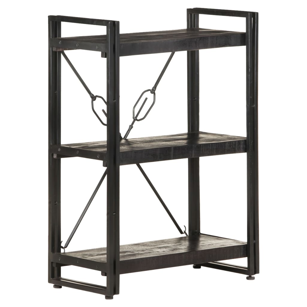 vidaXL Bookcase | Black | Solid Mango Wood | Medium | Shelving | Bookcase