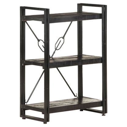 vidaXL Bookcase | Black | Solid Mango Wood | Medium | Shelving | Bookcase