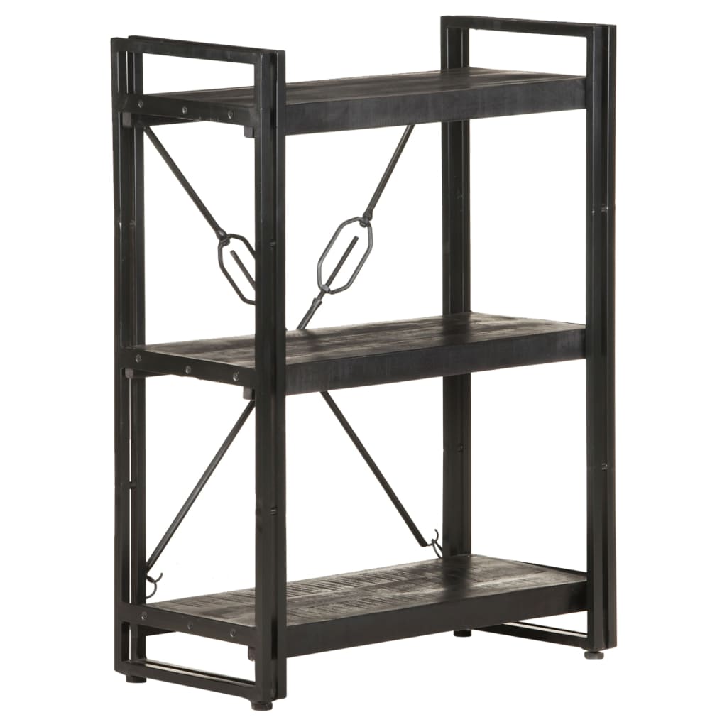 vidaXL Bookcase | Black | Solid Mango Wood | Medium | Shelving | Bookcase