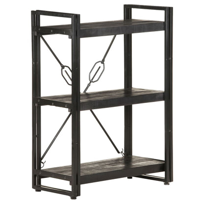 vidaXL Bookcase | Black | Solid Mango Wood | Medium | Shelving | Bookcase