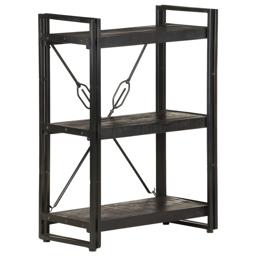 vidaXL Bookcase | Black | Solid Mango Wood | Medium | Shelving | Bookcase