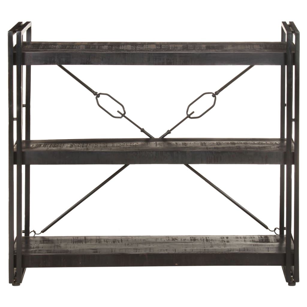 vidaXL Bookcase | Black | Solid rough mango wood | Medium | Durable | Bookcase