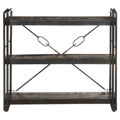 vidaXL Bookcase | Black | Solid rough mango wood | Medium | Durable | Bookcase
