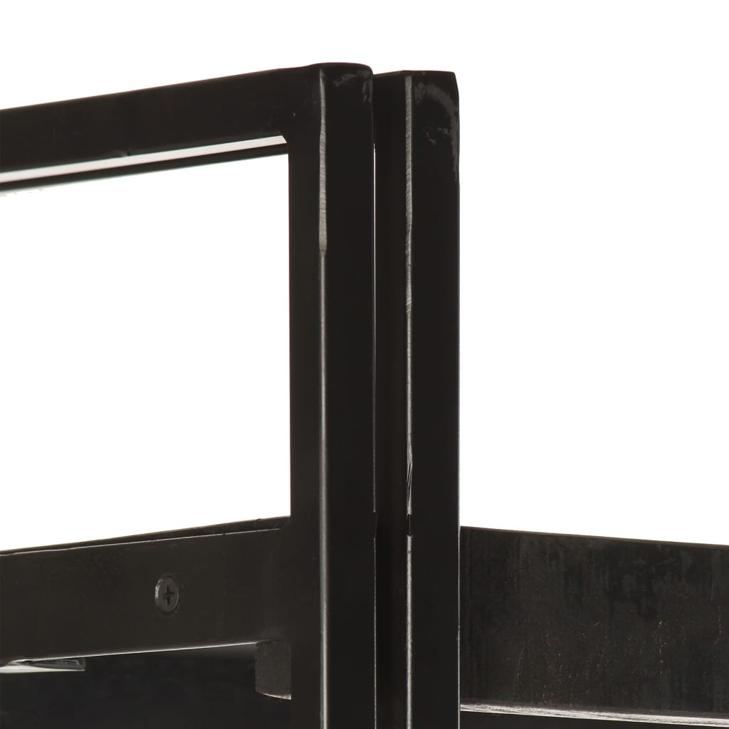 vidaXL Bookcase | Black | Solid rough mango wood | Medium | Durable | Bookcase