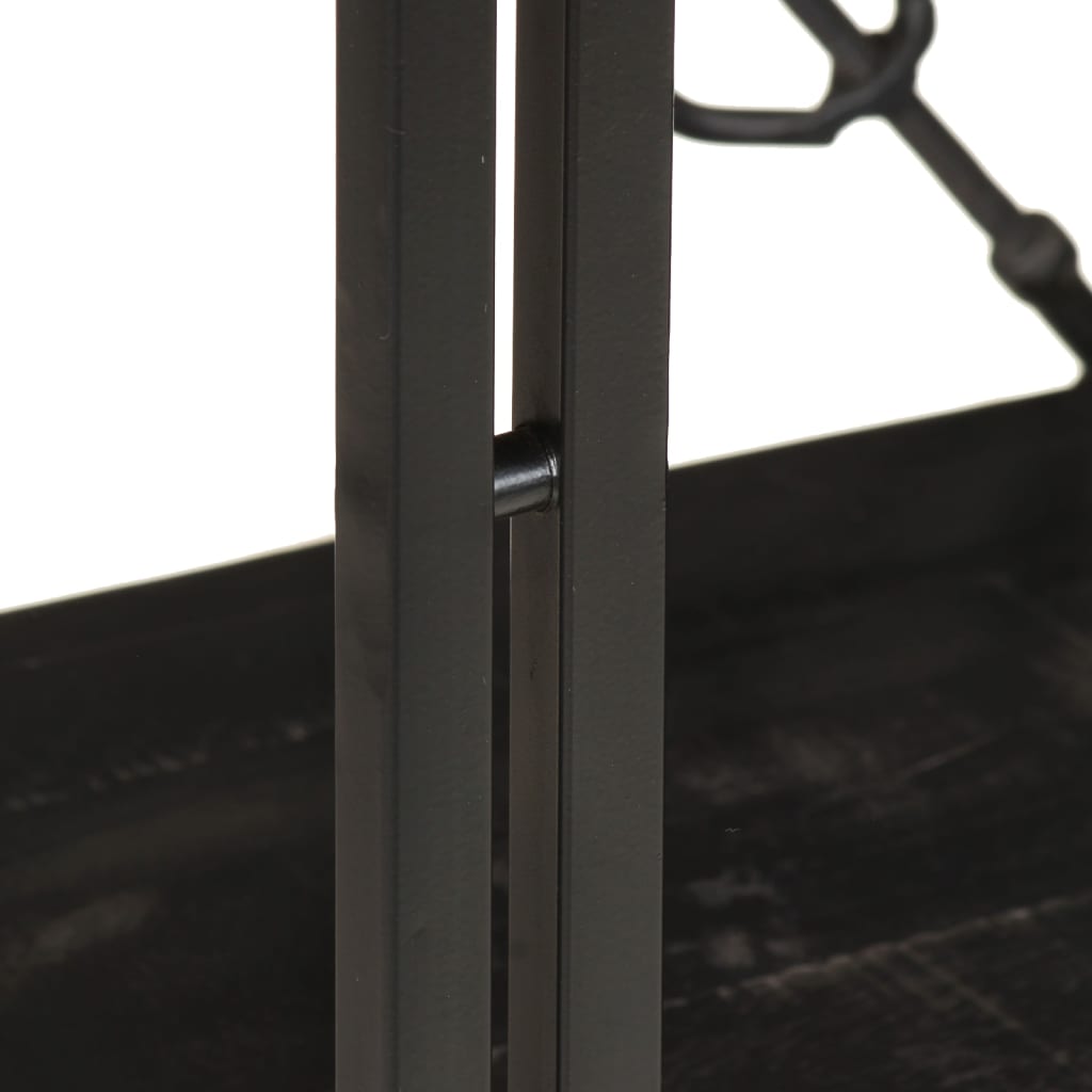 vidaXL Bookcase | Black | Solid rough mango wood | Medium | Durable | Bookcase