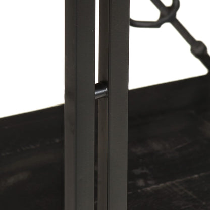 vidaXL Bookcase | Black | Solid rough mango wood | Medium | Durable | Bookcase