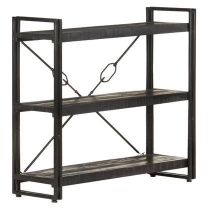 vidaXL Bookcase | Black | Solid rough mango wood | Medium | Durable | Bookcase