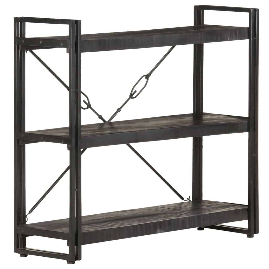 vidaXL Bookcase | Black | Solid rough mango wood | Medium | Durable | Bookcase