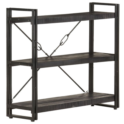 vidaXL Bookcase | Black | Solid rough mango wood | Medium | Durable | Bookcase