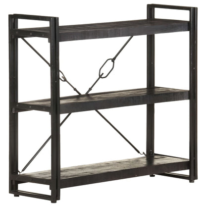 vidaXL Bookcase | Black | Solid rough mango wood | Medium | Durable | Bookcase