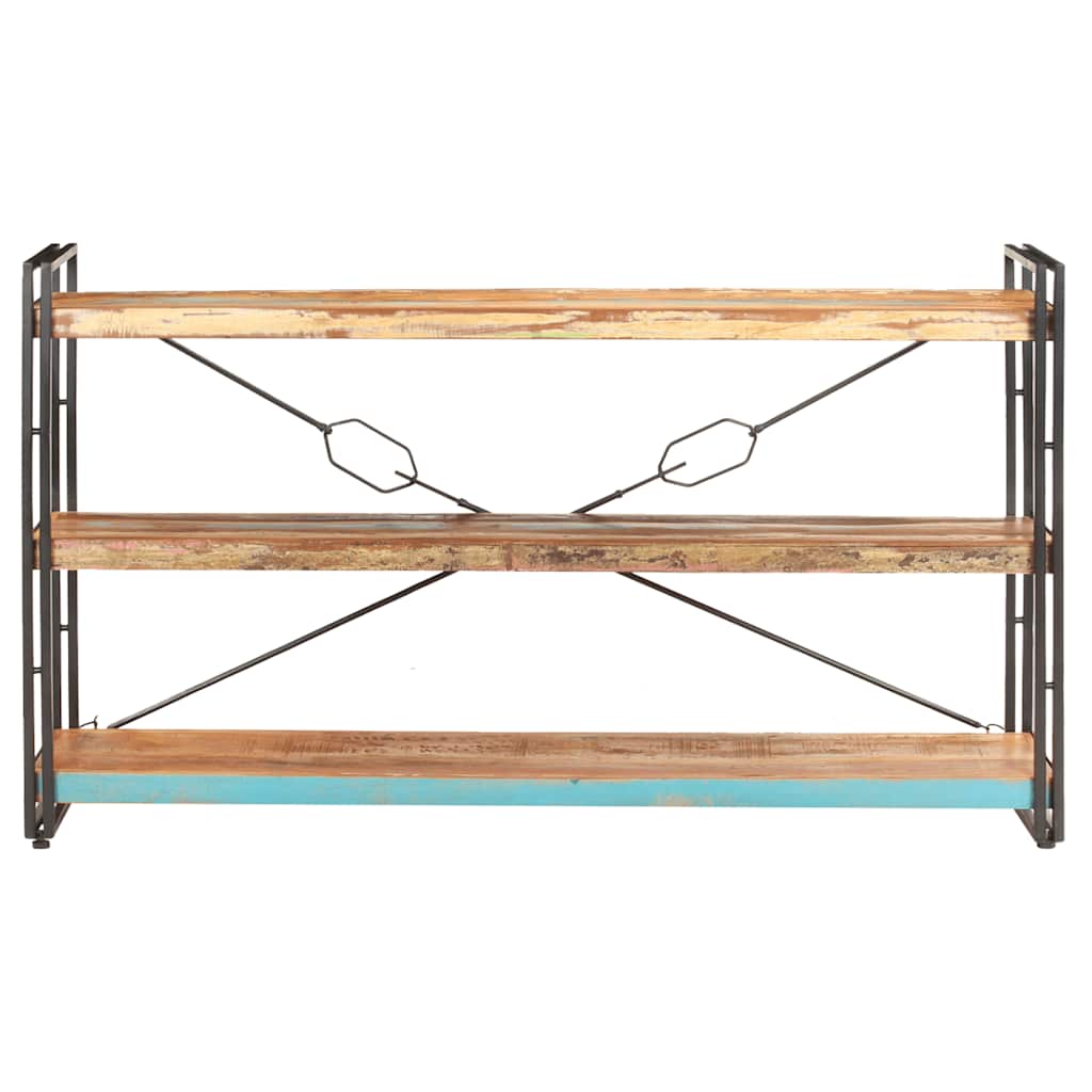 vidaXL 3-Tier Bookcase 140x30x80 cm Solid Reclaimed Wood