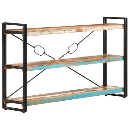 vidaXL 3-Tier Bookcase 140x30x80 cm Solid Reclaimed Wood