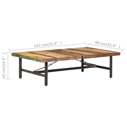 320654 vidaXL Coffee Table 142x90x42 cm Solid Reclaimed Wood