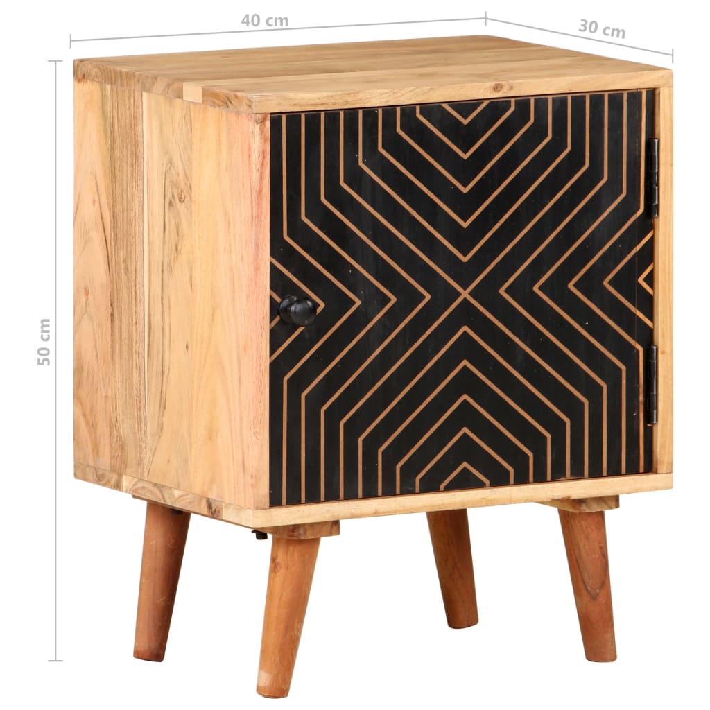 vidaXL Bedside Cabinet | Natural wood and black