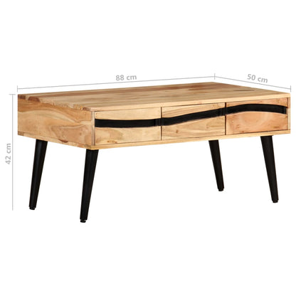 vidaXL Coffee Table 88x50x42 cm Solid Acacia Wood