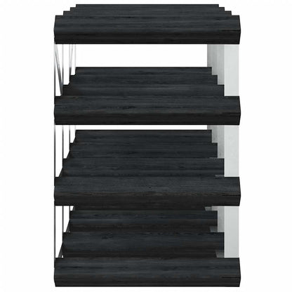 vidaXL Wine Rack for 12 Bottles Black Solid Pine Wood