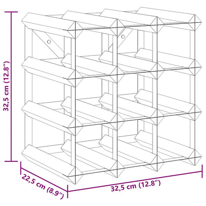 vidaXL Wine Rack for 12 Bottles Black Solid Pine Wood