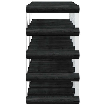 vidaXL Wine Rack for 20 Bottles Black Solid Pine Wood
