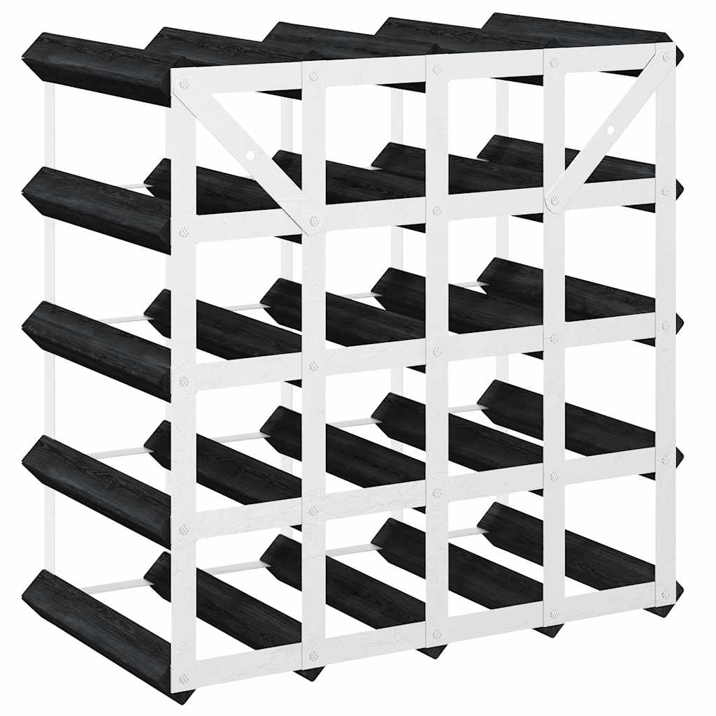 vidaXL Wine Rack for 20 Bottles Black Solid Pine Wood