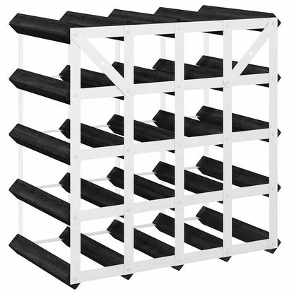 vidaXL Wine Rack for 20 Bottles Black Solid Pine Wood
