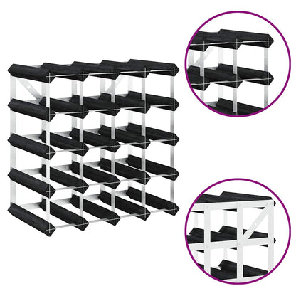vidaXL Wine Rack for 20 Bottles Black Solid Pine Wood