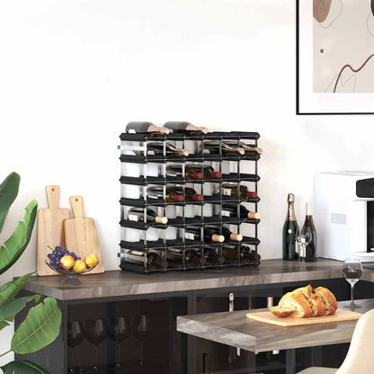 325915 vidaXL Wine Rack for 42 Bottles Black Solid Pine Wood