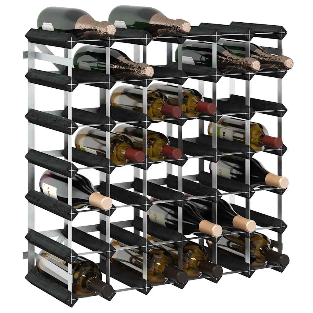 325915 vidaXL Wine Rack for 42 Bottles Black Solid Pine Wood