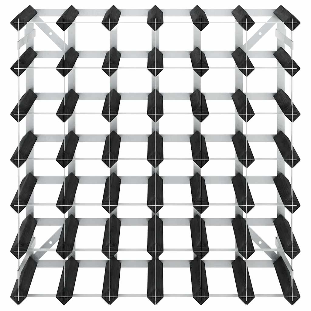 vidaXL Wine Rack for 42 Bottles Black Solid Pine Wood