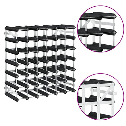 vidaXL Wine Rack for 42 Bottles Black Solid Pine Wood