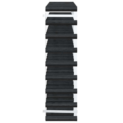 vidaXL Wine Rack for 72 Bottles Black Solid Pine Wood