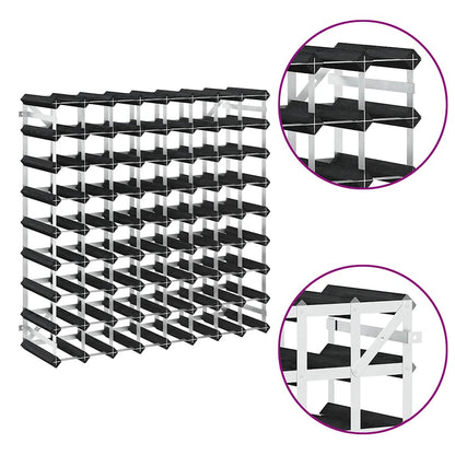 vidaXL Wine Rack for 72 Bottles Black Solid Pine Wood