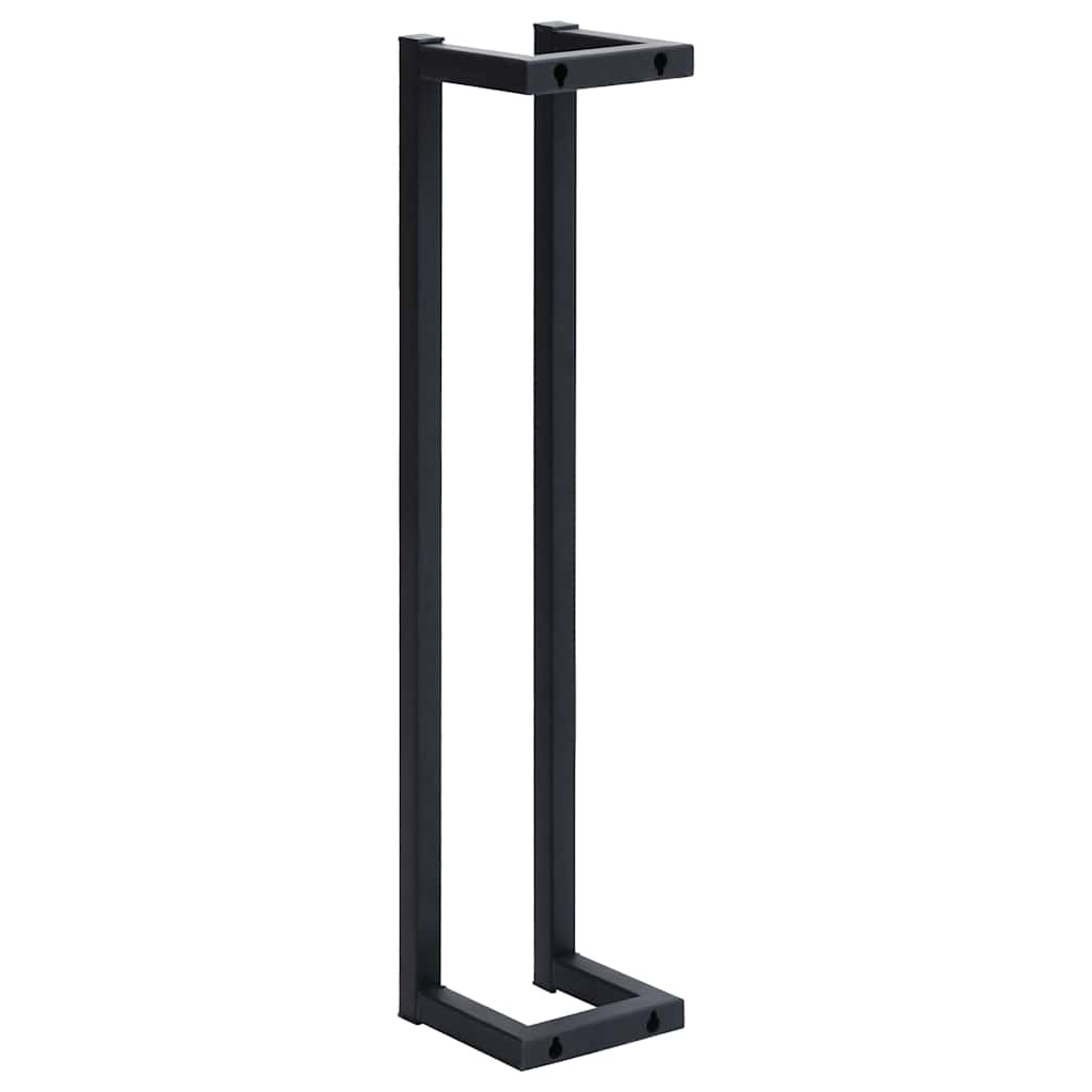 vidaXL Towel Rack | Black | Iron | 12.5x12.5x60 cm | Wall mounting | Towel Rack