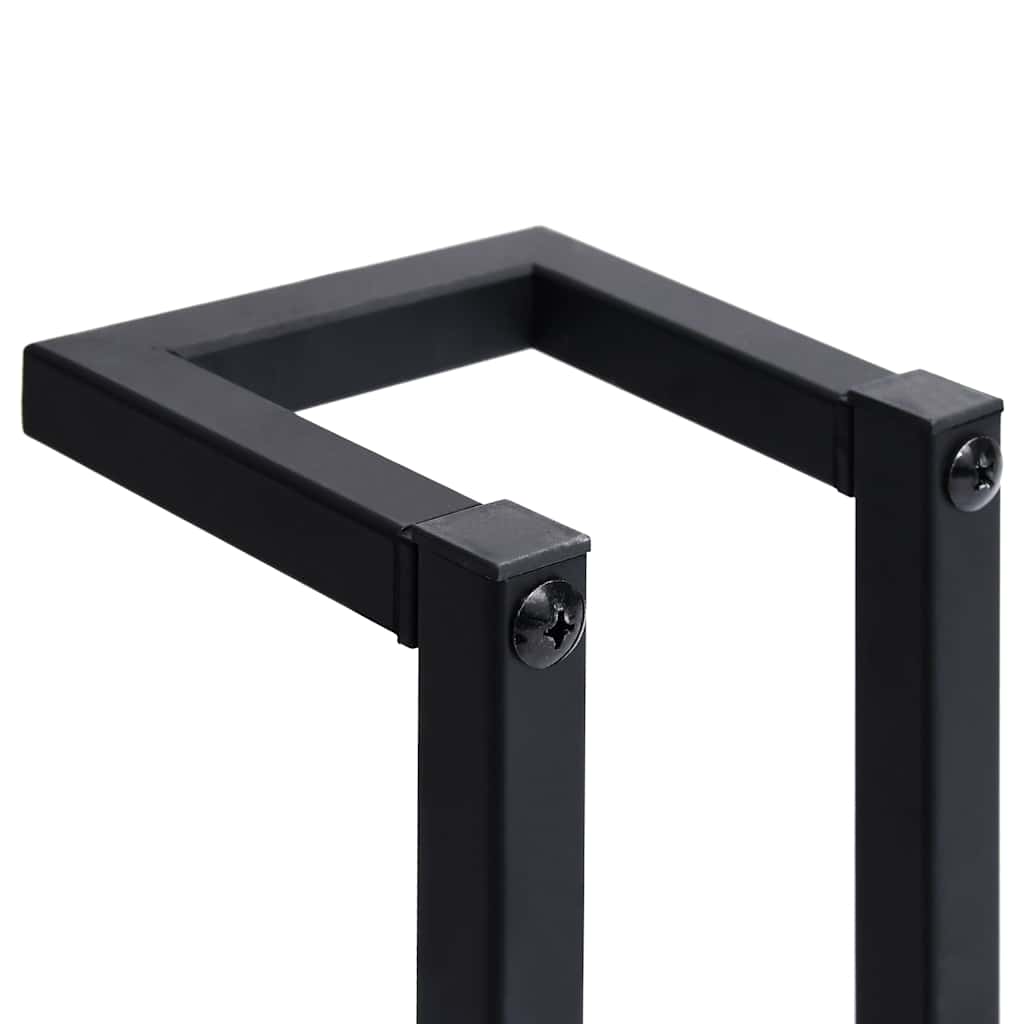 vidaXL Towel Rack | Black | Iron | 12.5x12.5x60 cm | Wall mounting | Towel Rack