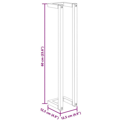 vidaXL Towel Rack | Black | Iron | 12.5x12.5x60 cm | Wall mounting | Towel Rack