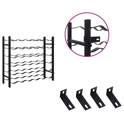 325921 vidaXL Wine Rack for 36 Bottles Black Iron