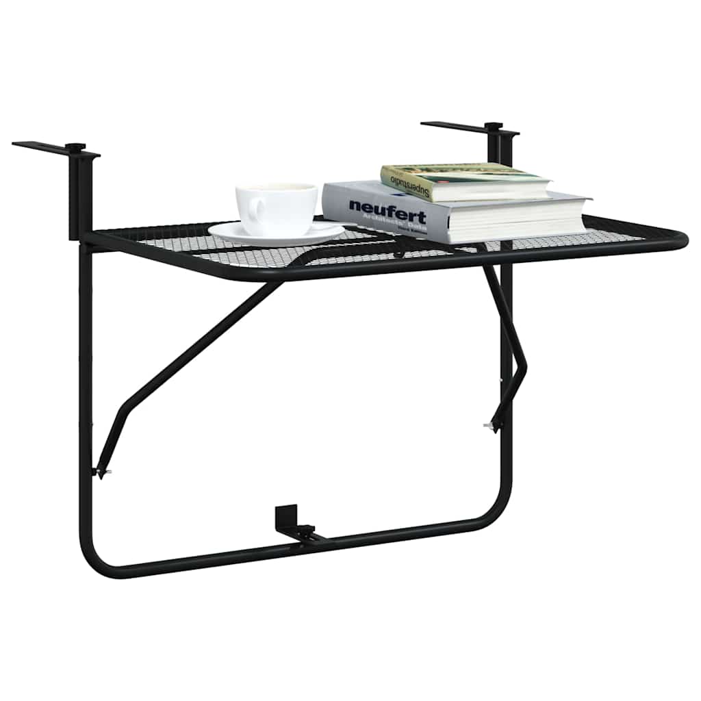 325924 vidaXL Balcony Table Black 60x40 cm Steel
