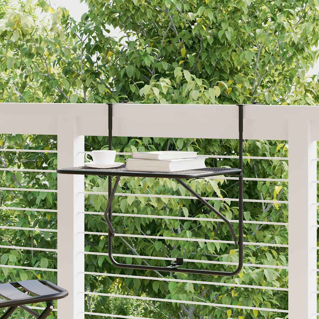 325924 vidaXL Balcony Table Black 60x40 cm Steel