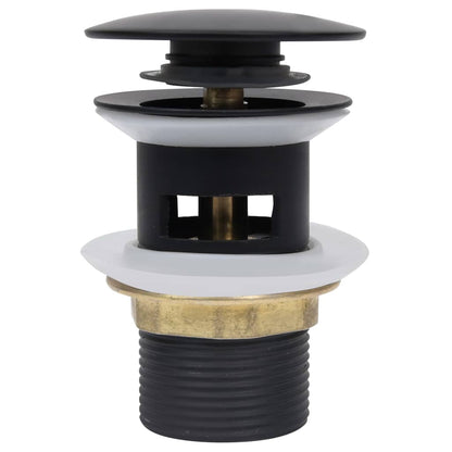 vidaXL Push Drain with Overflow Function Black 6.4x6.4x9.1 cm