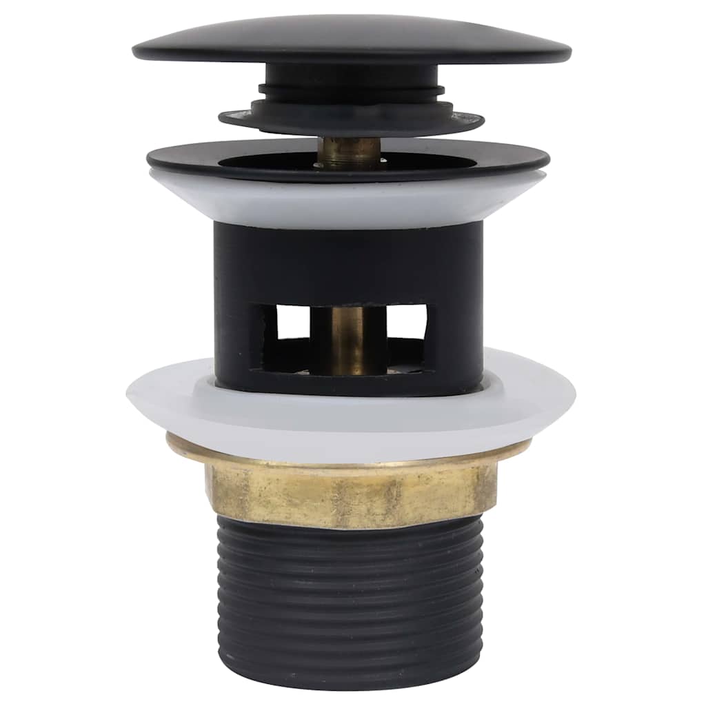 149056 vidaXL Push Drain with Overflow Function Black 6,4x6,4x9,1 cm