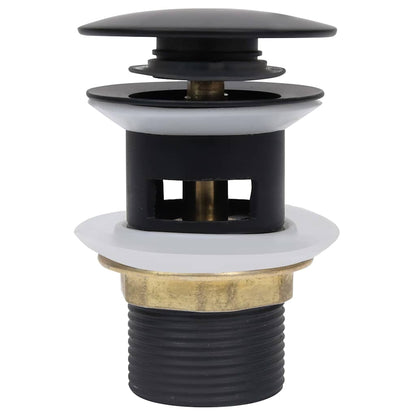 149056 vidaXL Push Drain with Overflow Function Black 6,4x6,4x9,1 cm