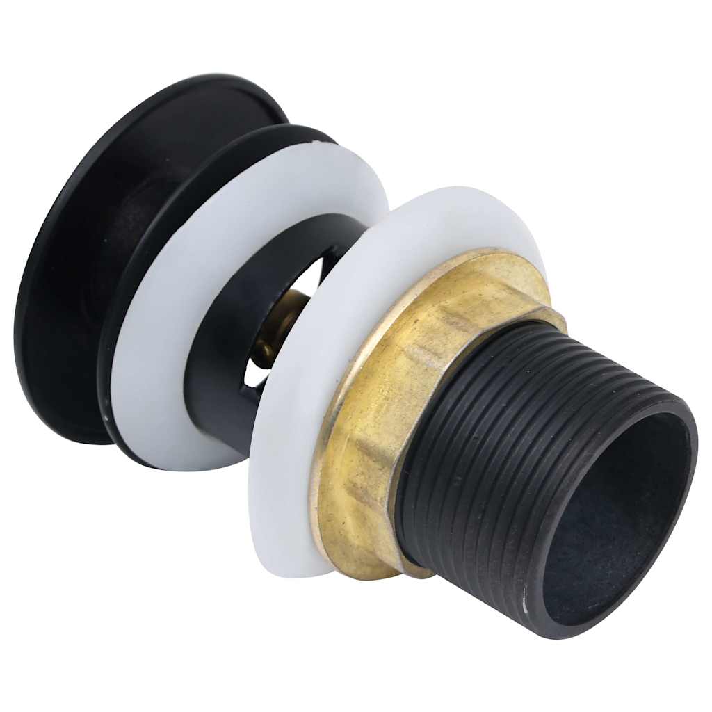 149056 vidaXL Push Drain with Overflow Function Black 6,4x6,4x9,1 cm