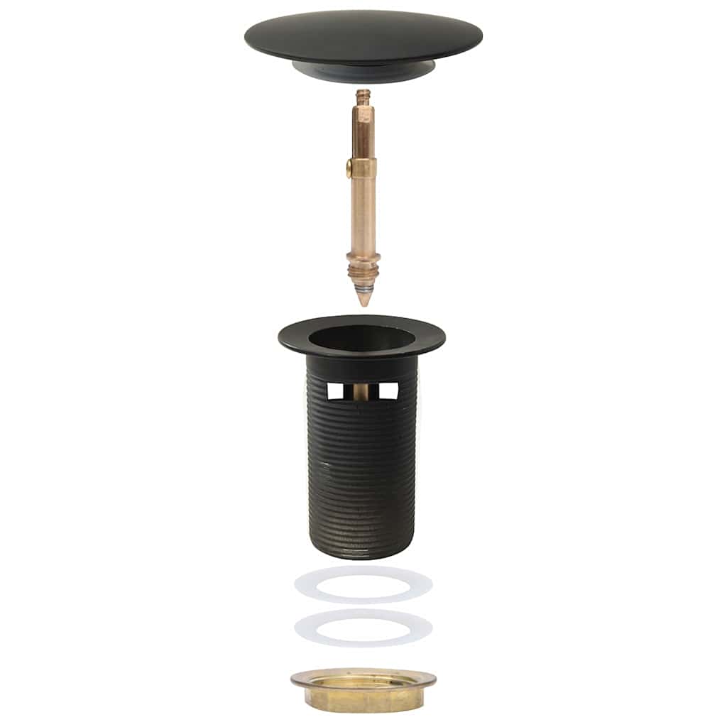 149056 vidaXL Push Drain with Overflow Function Black 6,4x6,4x9,1 cm