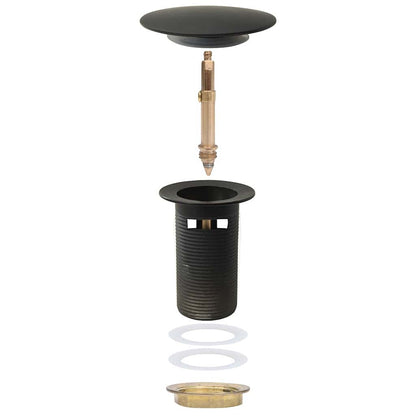 149056 vidaXL Push Drain with Overflow Function Black 6,4x6,4x9,1 cm